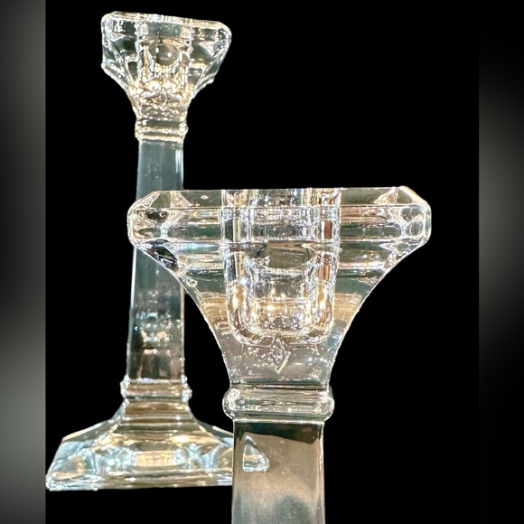 Heisey Glass Crystal Candle Sticks, Holders “Aristocratic Clear” 1909-1930s (2) - Picture 9 of 9